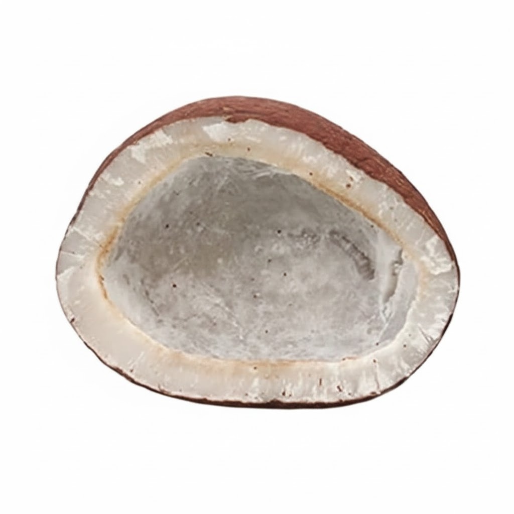 desi mandi dried coconut half/ copra - 1 pc