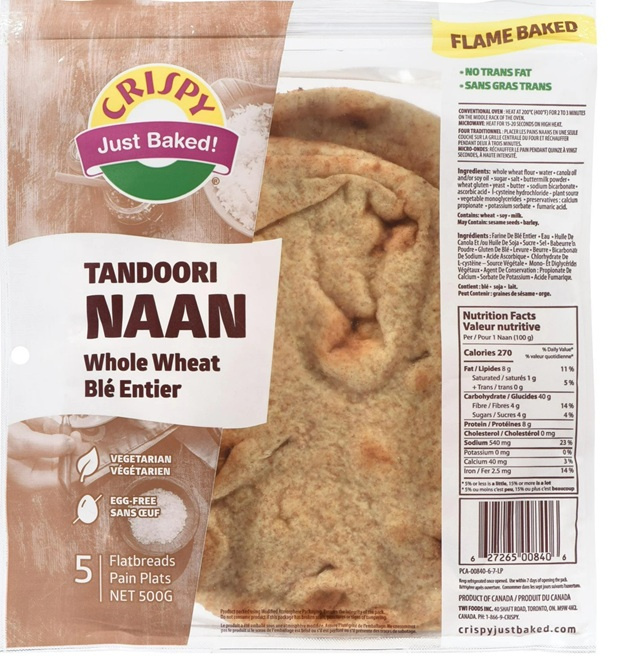 crispy whole wheat  naan 5pc