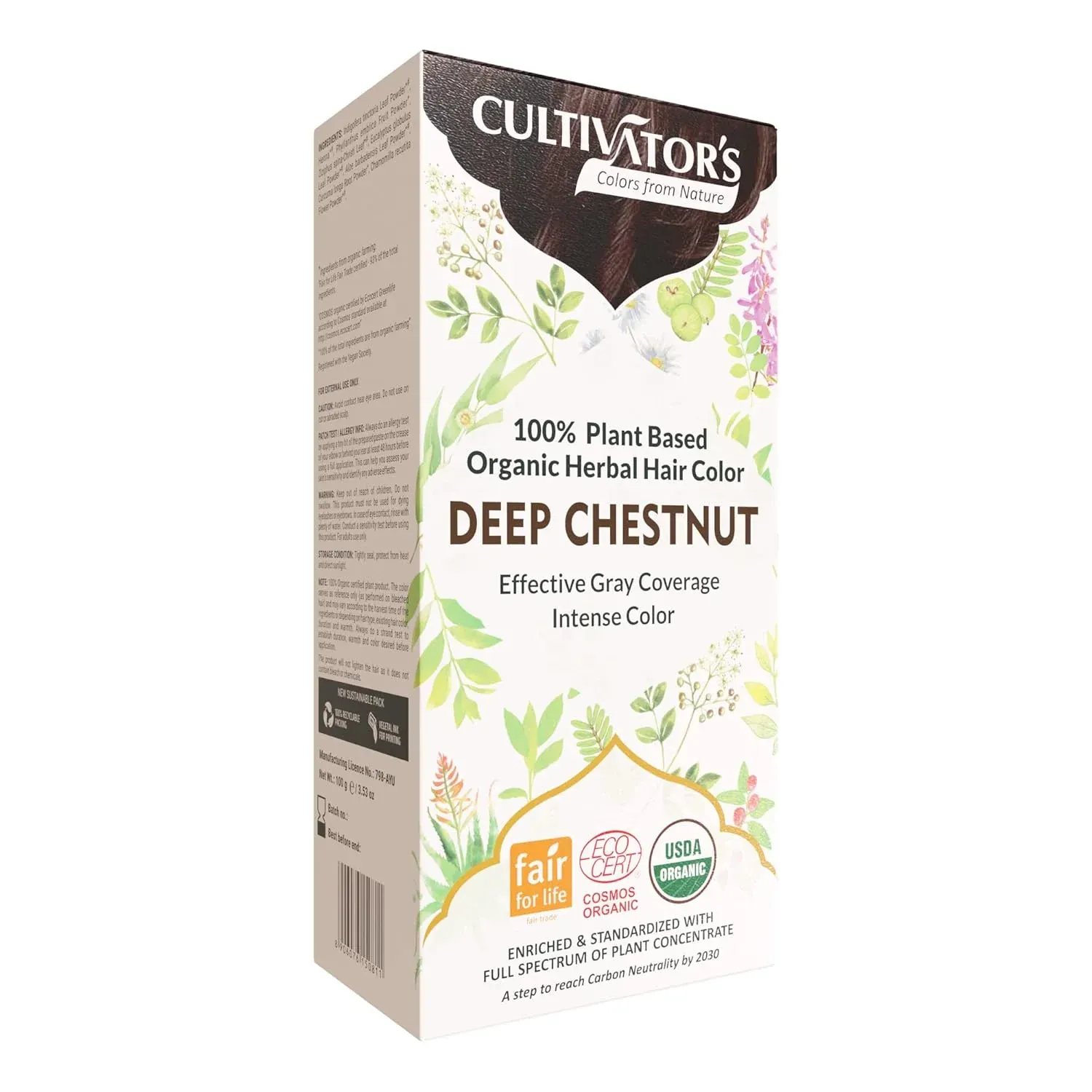 cultivator's organic deep chestnut hair color 100 gm
