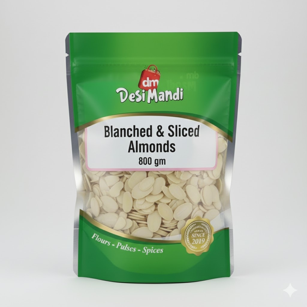 desi mandi blanched & sliced almonds 800 gm