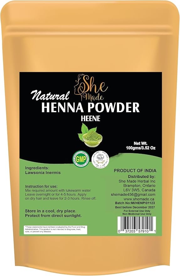 she made henna powder 100 gm