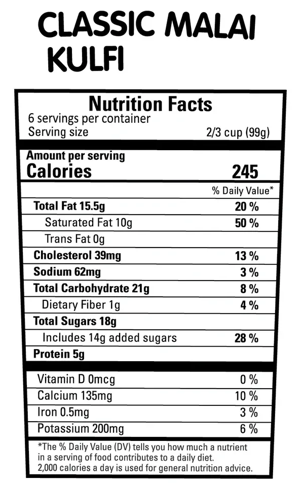vadilal classic malai kulfi 100 ml